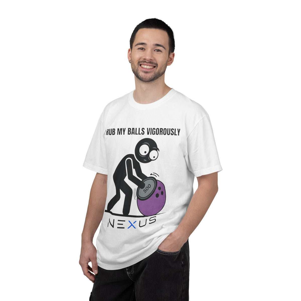 "I Rub My Balls Vigorously" Nexus Graphic Tee